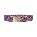 Halloween Witchy Pumpkin Dog Collar - metal silver