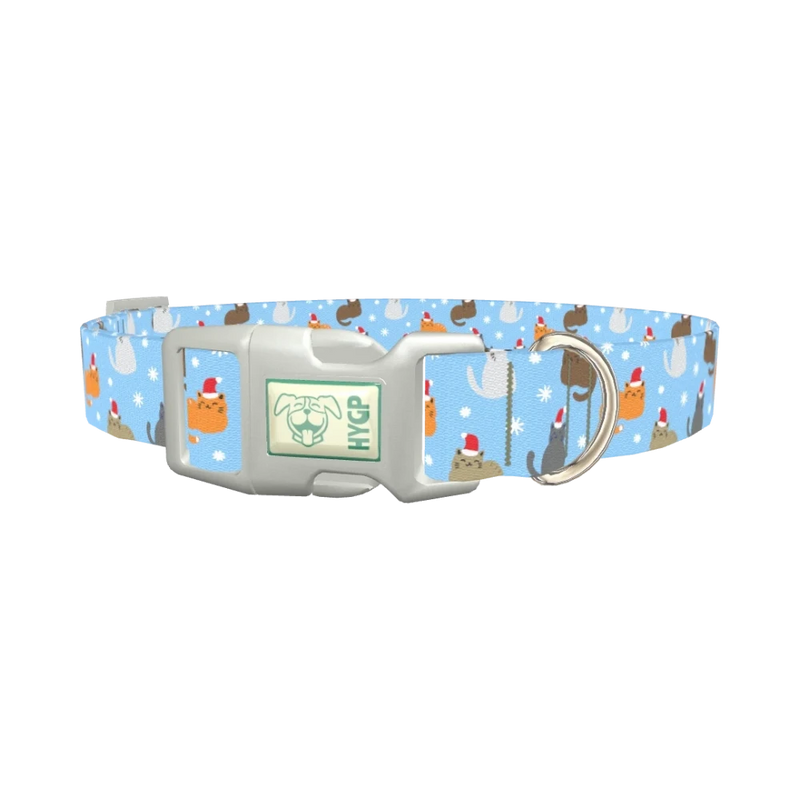Festive Cat Dog Collar - plastic silver