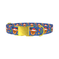 Blue Reindeer Gift Dog Collar - metal gold