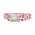 Pink Bow Pattern Dog Collar - plastic silver