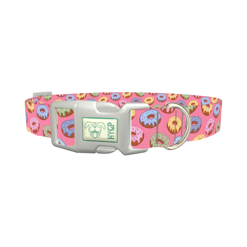 Colorful Donut Dog Collar - plastic silver