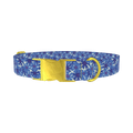 Floral Cornflower Dog Collar - metal gold