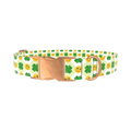 St. Patrick's Smiley Dog Collar - metal silver
