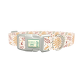 Bohemian Sun and Feather Dog Collar - plastic silver