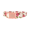 Striped Rose Pattern Dog Collar - plastic rose gold