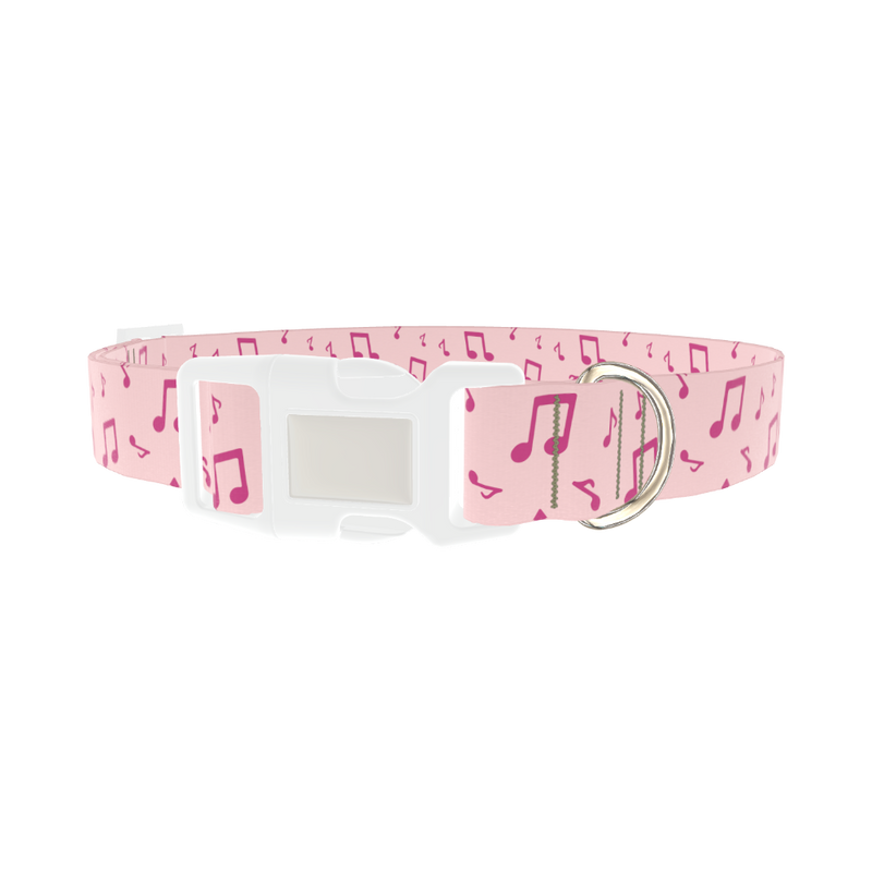 Musical Note Dog Collar - plastic silver