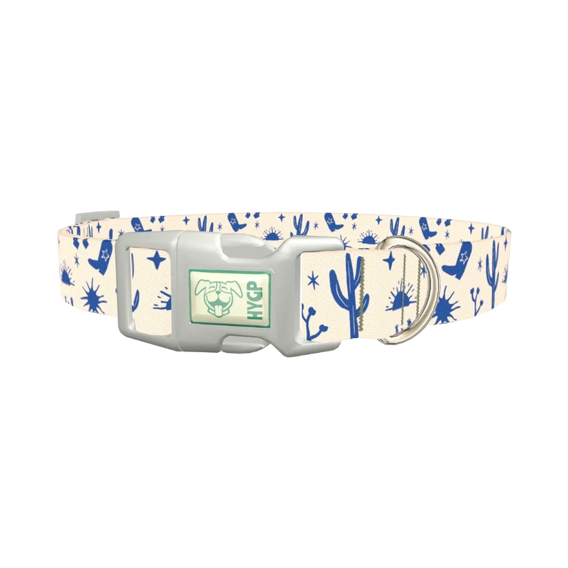 Western Desert Scene Dog Collar - plastic silver