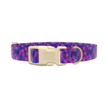 Purple Tie-Dye Dog Collar - plastic rose gold