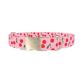 Cherry Pattern Dog Collar - metal silver