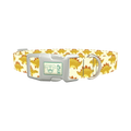 Yellow Stegosaurus Dog Collar - plastic silver