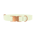 Green Polka Dot Dog Collar - metal rose gold