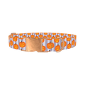 Halloween Pumpkin Stripe Dog Collar - metal rose gold