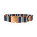 Striped Geometric Dog Collar - metal silver