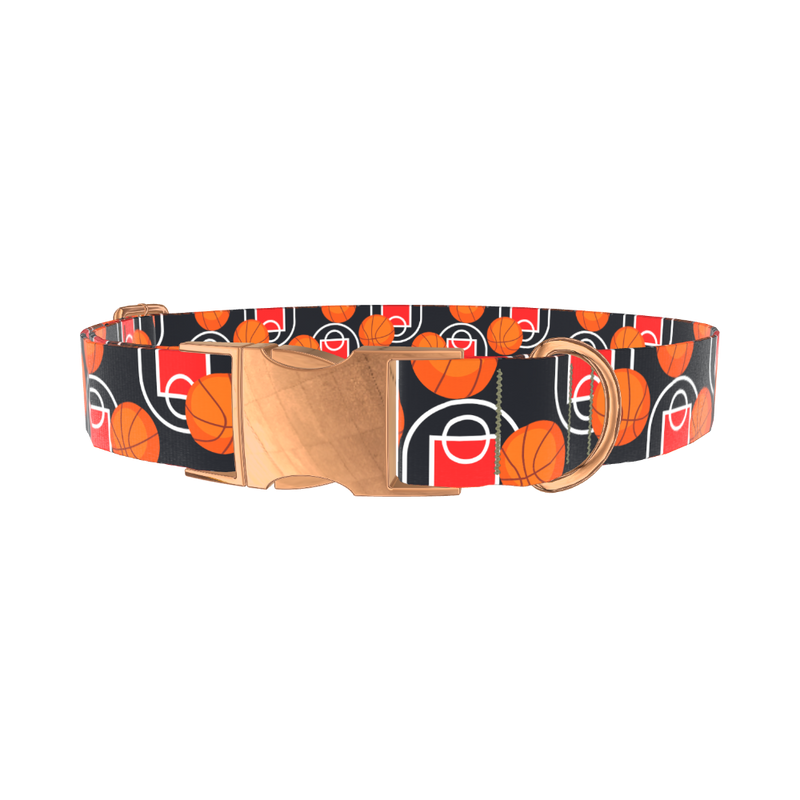 Basketball Court Dog Collar - metal silver