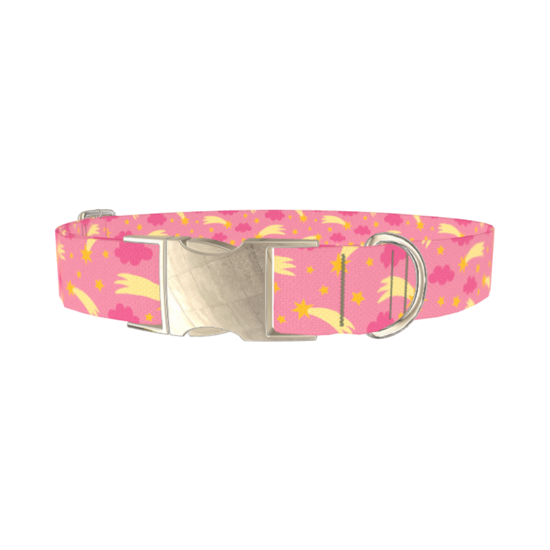 Comet Cloud Dog Collar - metal silver