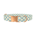 Grey Daisy Pattern Dog Collar - metal rose gold