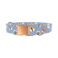 Blue Sushi Roll Dog Collar - metal rose gold