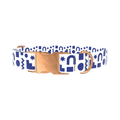 Navy Geometric Shapes Dog Collar - metal rose gold