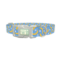 Banana Floral Dog Collar - plastic silver