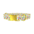 Confetti Pattern Dog Collar - metal gold