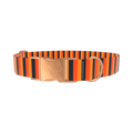 Halloween Stripe Dog Collar - metal silver