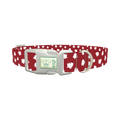Red Silhouette Tree Dog Collar - plastic silver