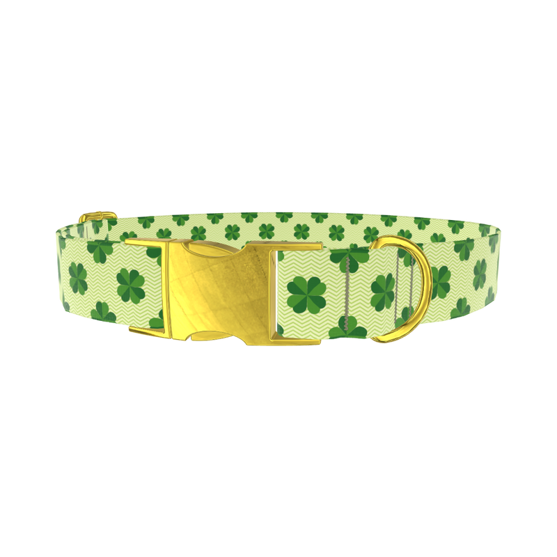 Clover Chevron Dog Collar - metal rose gold