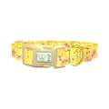 Yellow Abstract Splatter Dog Collar - plastic gold