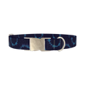 Tie Dye Circle Dog Collar - metal silver