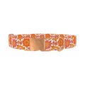 Orange Floral Burst Dog Collar - metal rose gold