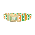 St. Patrick's Shamrock Stripe Dog Collar - plastic gold