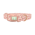 Pink Giraffe Print Dog Collar - plastic rose gold