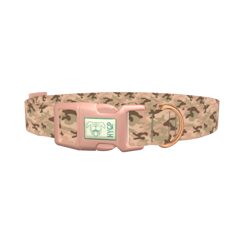 Sandy Camouflage Dog Collar - plastic rose gold