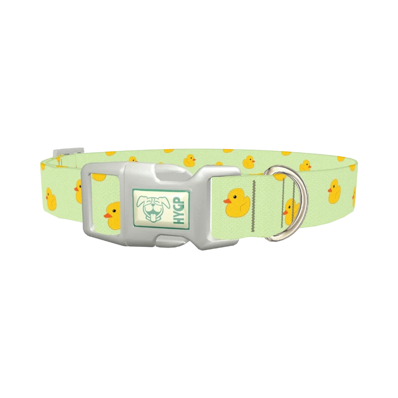Rubber Duckies Dog Collar - plastic silver