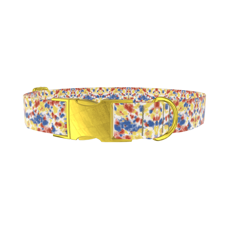 Tie Dye Dog Collar - metal rose gold