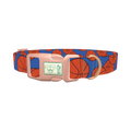 Blue Basketball Pattern Dog Collar - plastic rose gold