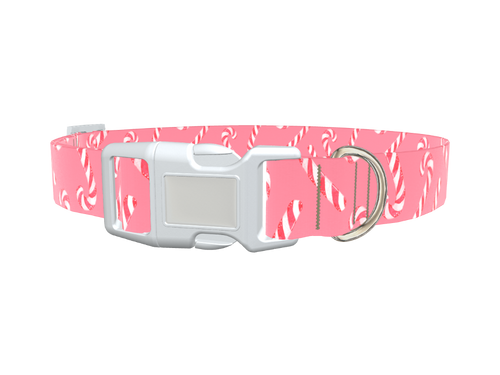 Pink Candy Cane Dog Collar