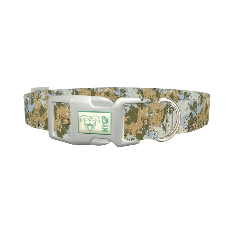Camouflage Splatter Dog Collar - plastic silver