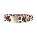 Cow Print Dog Collar - metal silver