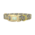 Yellow Grey Camo Dog Collar - plastic gold