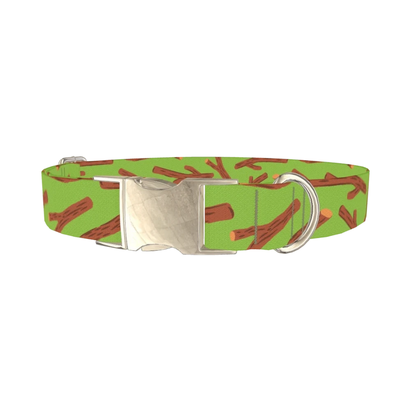 Nature Branches Dog Collar - metal silver