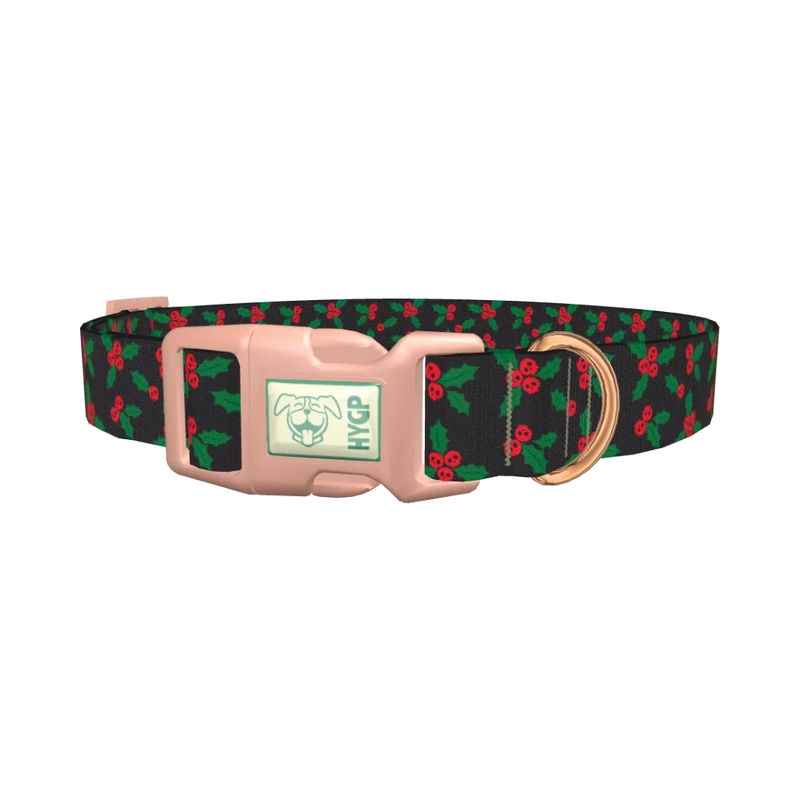 Christmas Skull Berry Dog Collar - plastic rose gold