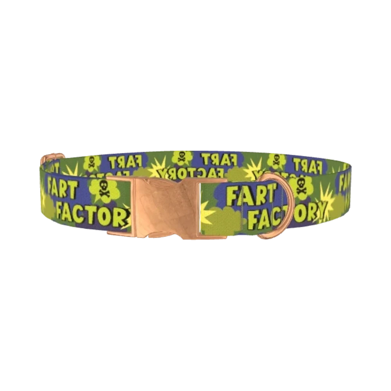 Comic Explosion Dog Collar - metal rose gold