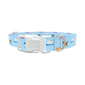 Surfing Dogs Blue Dog Collar - plastic rose gold