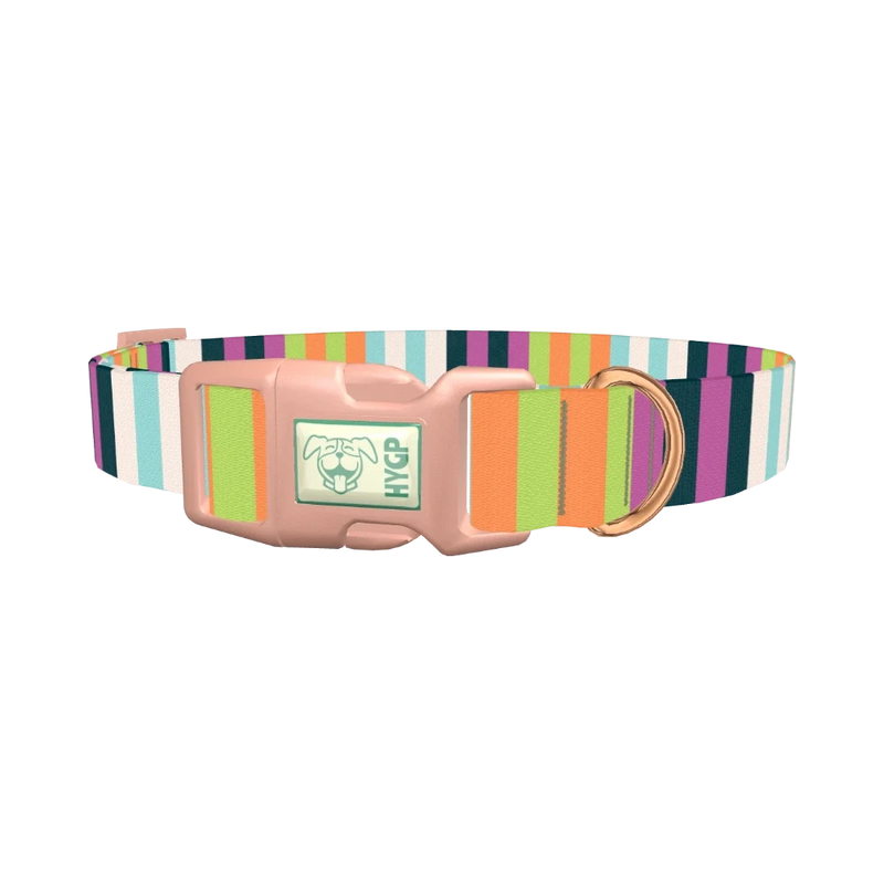 Pastel Stripe Dog Collar - plastic rose gold