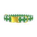 St. Patrick's Plaid Dog Collar - metal gold