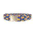 Dinosaur Print Dog Collar - metal silver