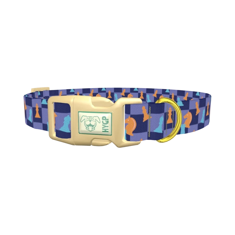 Chess Piece Dog Collar - plastic gold