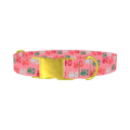 Christmas Ho Ho Pink Dog Collar - metal gold