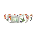 Colorful Frog Pattern Dog Collar - plastic silver